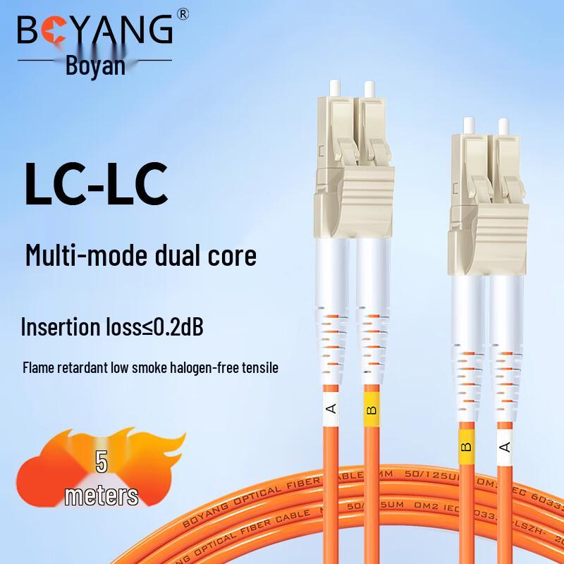 BOYANG LC-LC OM2 Multimode Duplex Fiber Optic Patch Cable