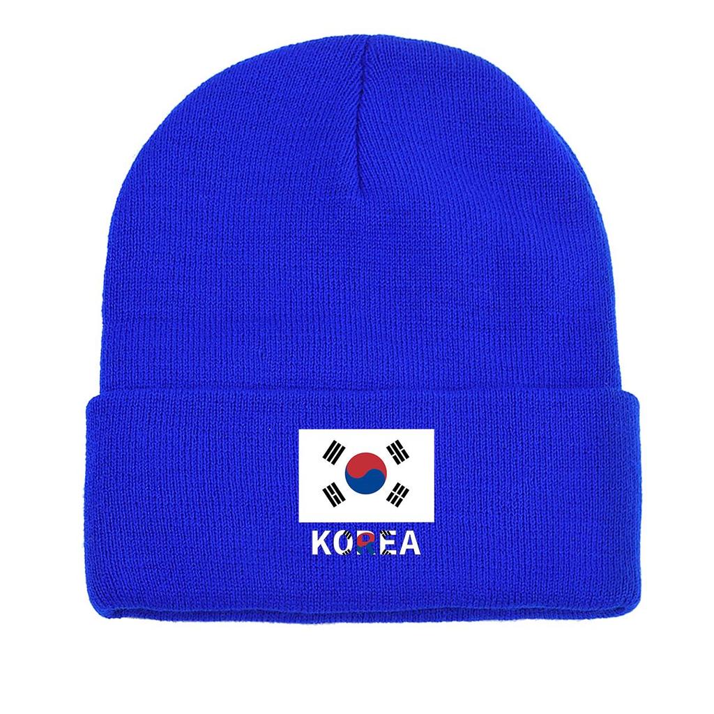Флаг Южной Кореи Принт Вязаная Шапка Шапка, Шапки Skullies Зима Осень Досуг Головной Убор Вязаная Шапка Шапка