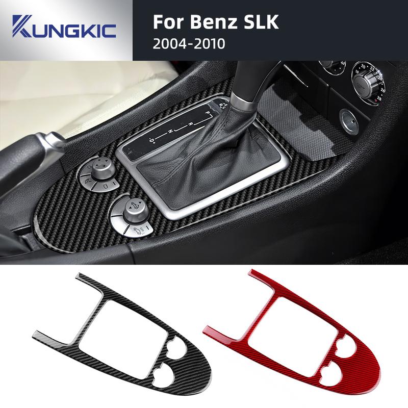 Для Mercedes Benz SLK R171 2004 2005 2006 2007 2008 2009 2010 Автомобильный Центральный Контроль Переключение Передач Настоящая Мягкая Накладка-Наклейка из Углеродного Волокна