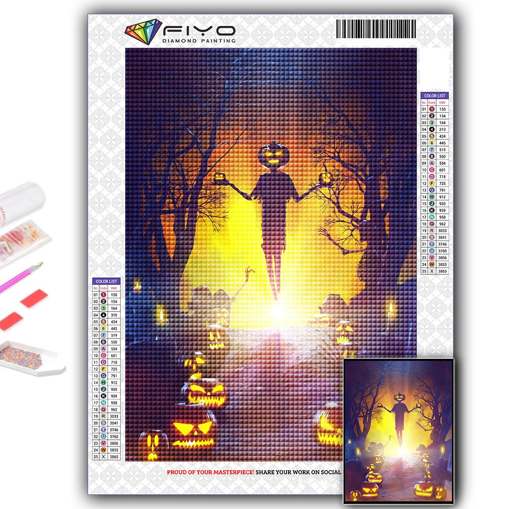 Алмазная картина Хэллоуин Страшная голова тыквы Человек Алмазная мозаика Ремесло Алмазная вышивка Картина