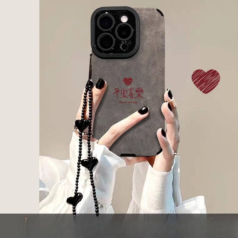 All Things Love Bracelets Are Suitable for Apple 16pro Mobile Phone Case 15 National Style 14 Fur 13 Silicone Anti-fall X