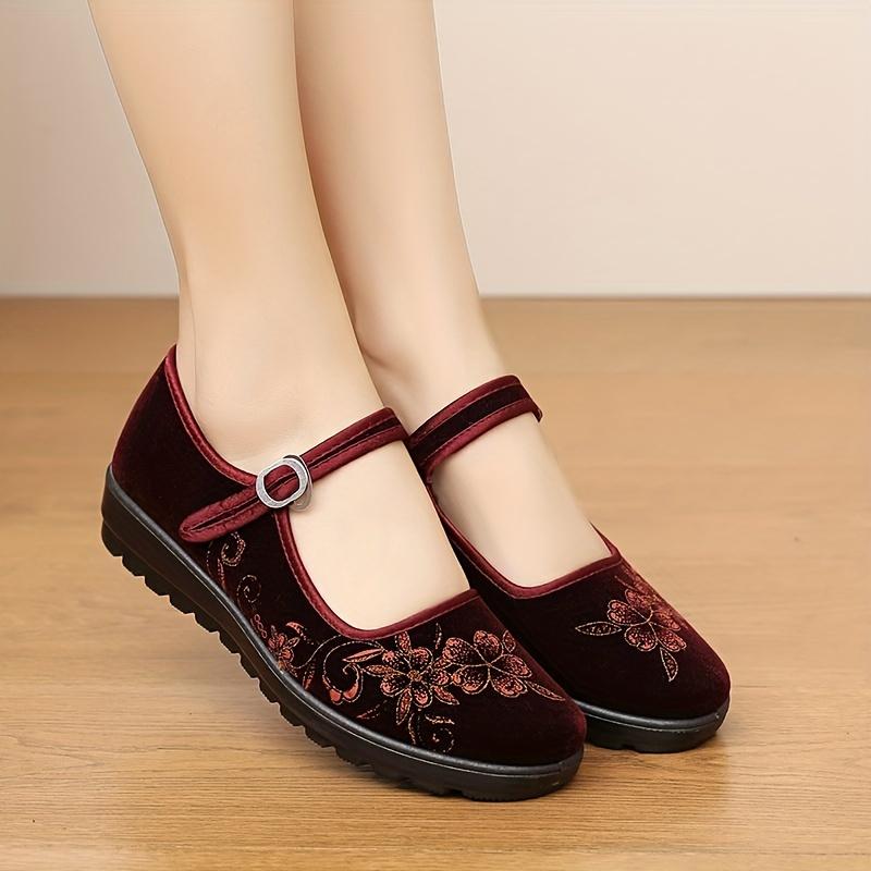 Женские повседневные тканевые туфли на мягкой подошве с противоскользящим эффектом для среднего и пожилого возраста, дышащие слипоны на плоской подошве, обувь для мам для пожилых