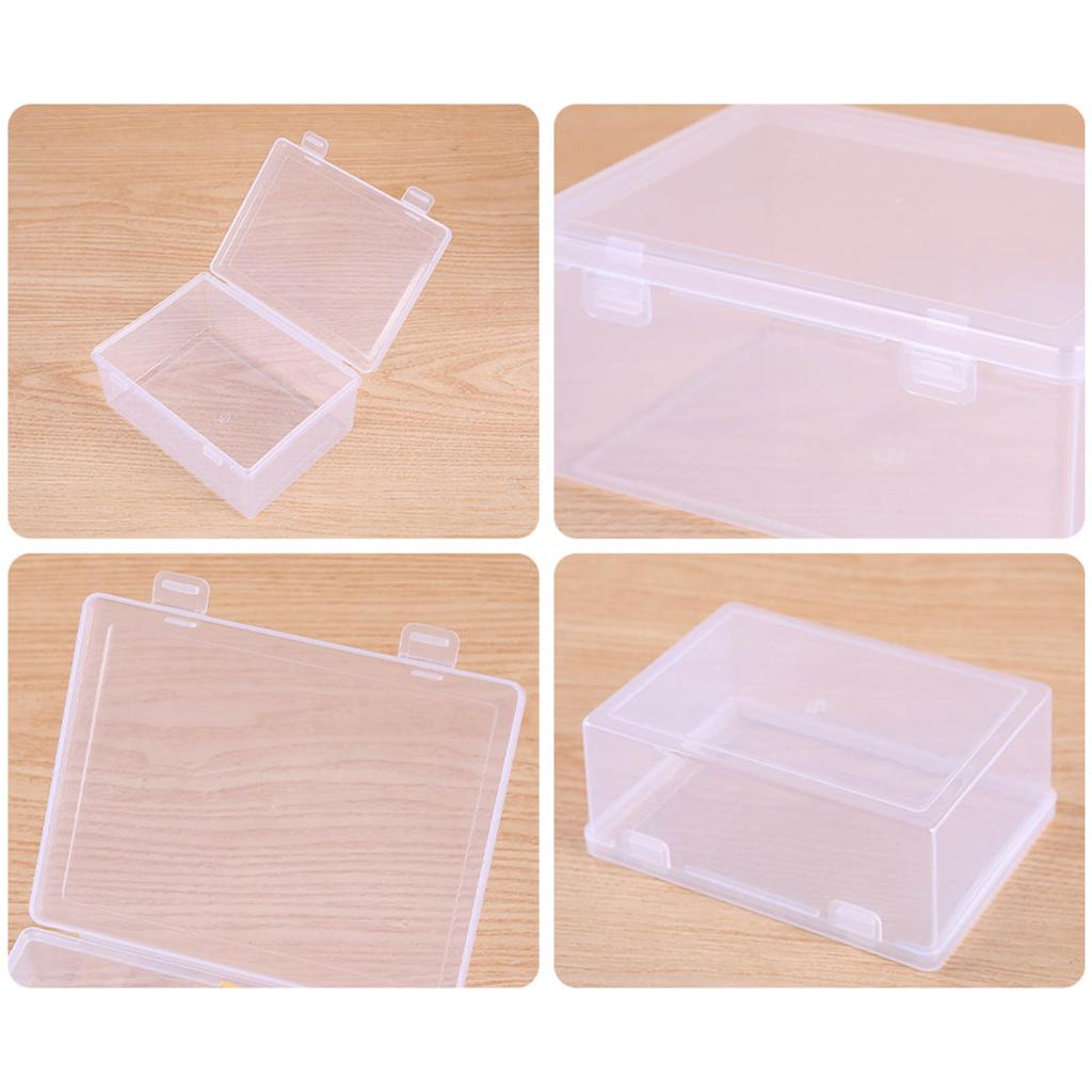 Jewelry Storage Box Practical Clear Storage Box with Lid Small Storage-Bins Transparent Storage Container for Organizing