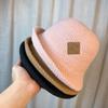Autumn and Winter Versatile Leather Label Fisherman Hat Stylish and Fashionable Bucket Hat Foldable Warm and Windproof In Winter