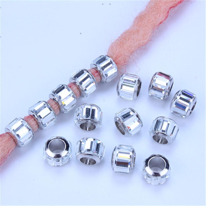 5pcs/bag Silver Metal Hair Rings Braid Dreadlocks Bead Hair Cuffs Dread Tube Charm Dreadlock for DIY Hair Accessaries