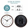 Iris Plaza Radio-Controlled Wall Clock, Natural Color, 25cm Diameter, with Dial, Receives Radio Waves for Accurate Timekeeping, Lightweight at 450g, T