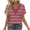 Женские рубашки с коротким рукавом, топы с принтом и V-образным вырезом, повседневные топы, базовые футболки, блузки, свободные топы