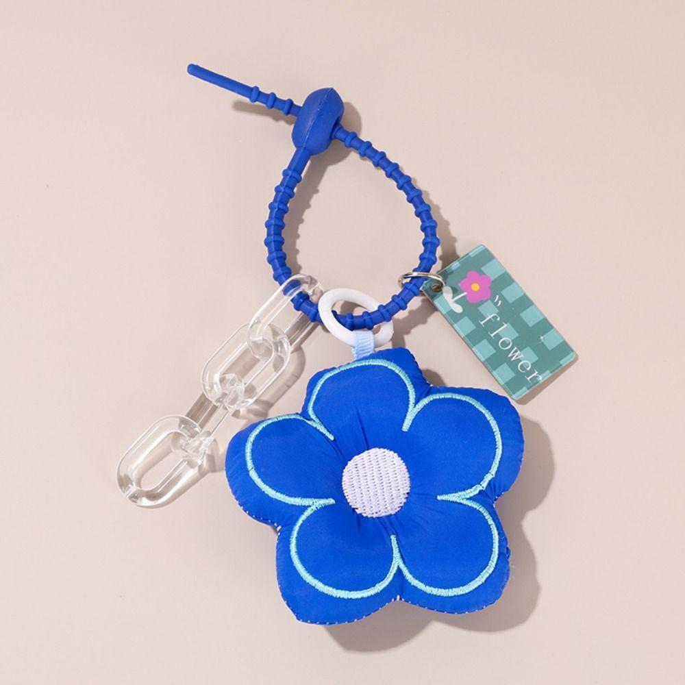 Cloth Flower Bag Pendant Acrylic Chain Floral Lanyard Creative Fresh Backpack Decoration  Children