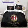 Custom Name AC Milan Pattern Bedding Quilt Set  Home Decoration  Gift (1 * duvet cover + 2 * pillowcase  without core)