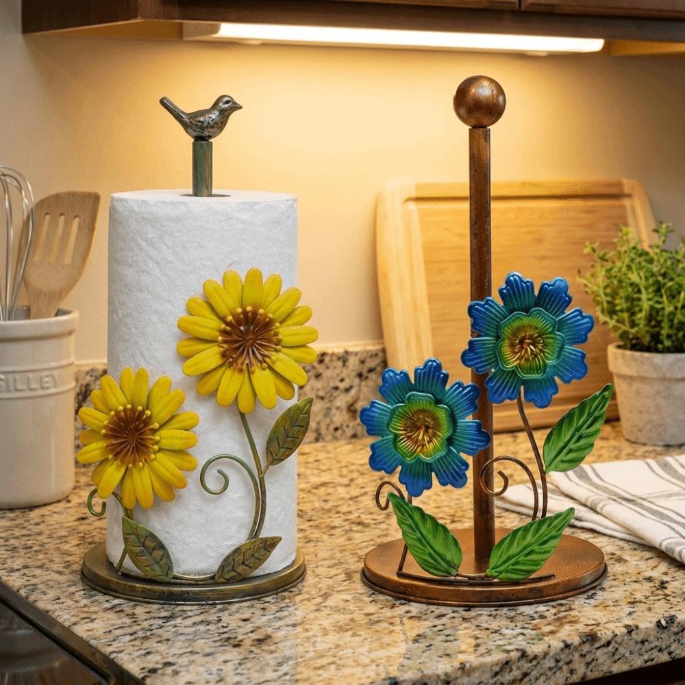 Anti-Skid Flower Shaped Tissue Holder Freestanding Paper Towel Rack Dining Table
