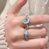 Sweet Exquisite Star Moon Rings For Women Girls Simple  Romantic Opening Adjustable Rings Jewelry Accessories Gifts