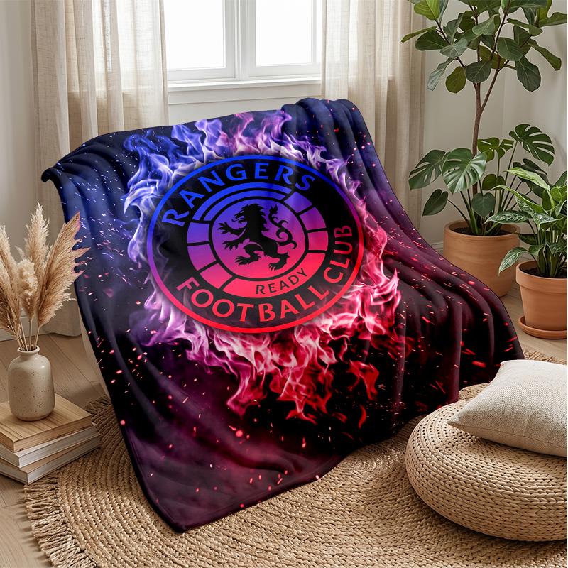 Rangers FC Soft Flannel Fleece Blanket Lightweight Cozy Warm Throw Blanket For Sofa Bed Home Decor