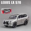 1:32-масштабная модель автомобиля Lexus LX570 для бездорожья из сплава, литая под давлением, металлическая игрушка-автомобиль с откатным механизмом со звуком и светом, 6 открытых дверей для детей, коллекция подарков для взрослых