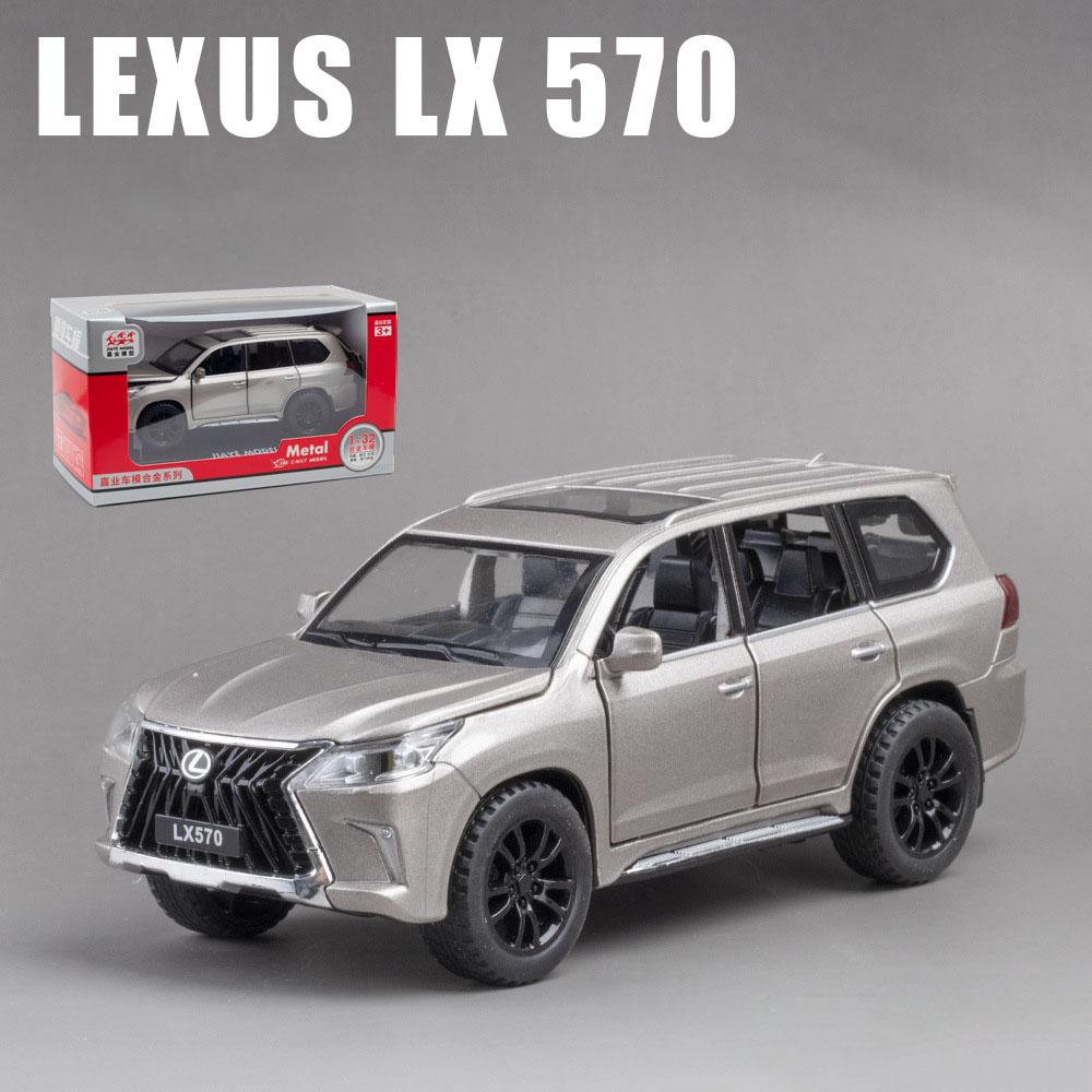 1:32-масштабная модель автомобиля Lexus LX570 для бездорожья из сплава, литая под давлением, металлическая игрушка-автомобиль с откатным механизмом со звуком и светом, 6 открытых дверей для детей, коллекция подарков для взрослых