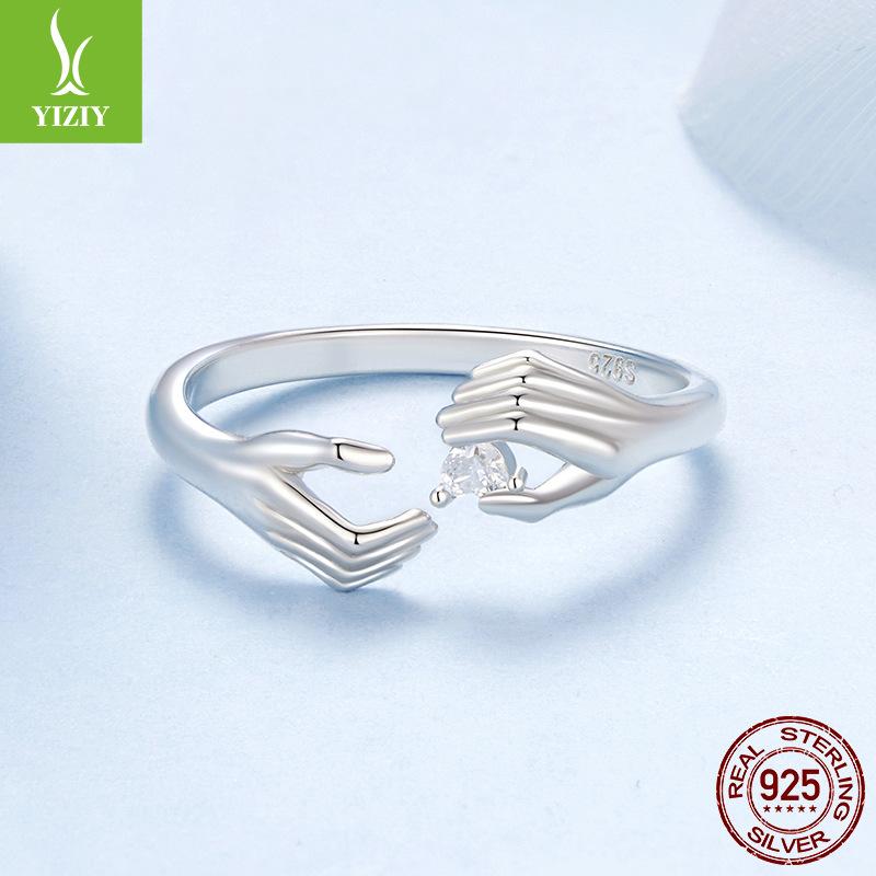 925 Sterling Silver Open Love Passing Ring Female, Simple Modern Fashion Design Amazon