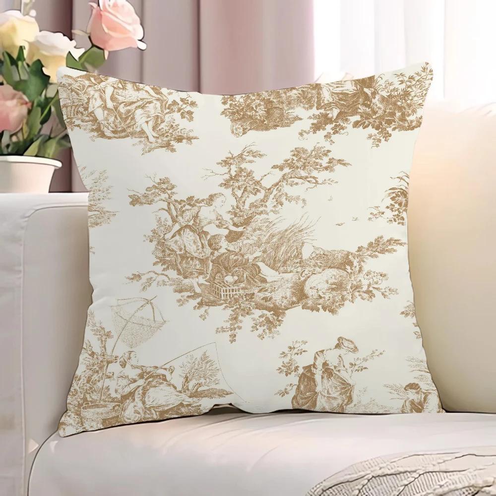 Чехол Toile De Jouy для наволочки Наволочка 45*45 Подушки Декоративные наволочки 40x40 Короткий плюш Подушка для кресла