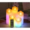 USB-перезаряжаемая столбиковая RGB-свеча Парафиновый воск Танцующий фитиль с 18-клавишным разноцветным пультом для домашней вечеринки, украшение стола