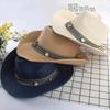 Summer Women's Men's Sun Hat Western Cowboy Gentleman Jazz Sunscreen Handmade Straw Hats