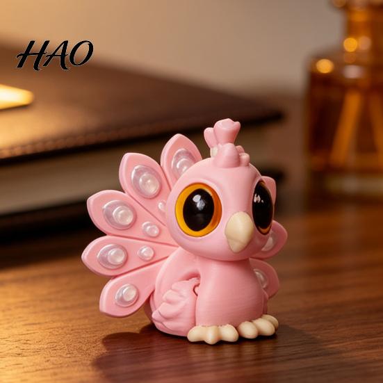 Articulated Peacock Toy 3D Printed Figurine, Movable Joint Fidget Toy, Cartoon Cute Desk Decor Desktop Ornament, Stress Relief Gift for Kids