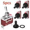 5Pcs Heavy Duty Car Boat Rocker Toggle Switch 250V 2Pin SPST ON/OFF Rocker Switches with Waterproof Cover SPST Terminal Switch