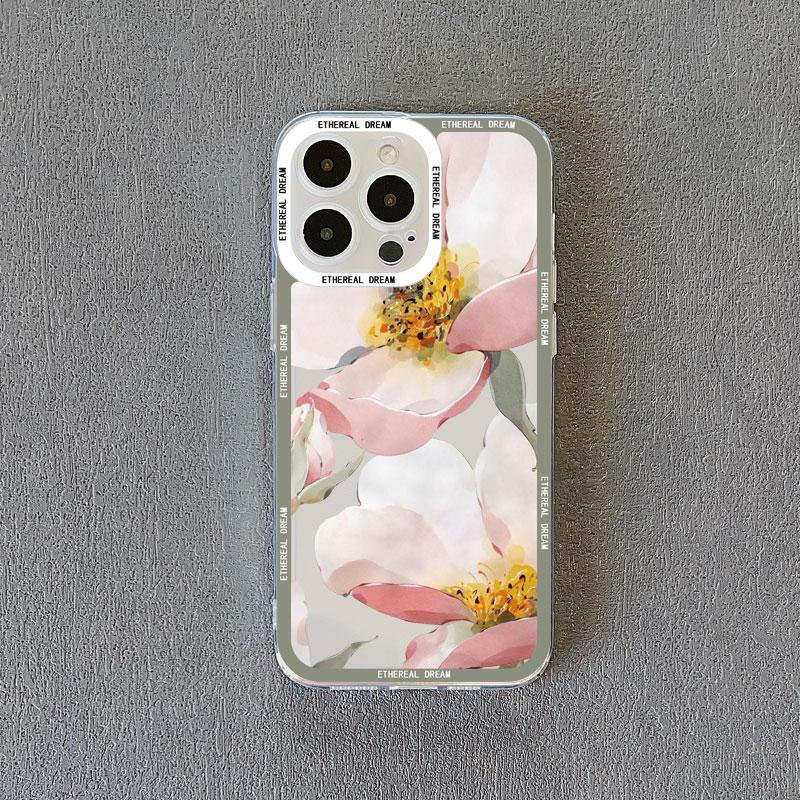 Винтажный прозрачный чехол с цветами для iPhone 15 14 Pro Max 12 11 13 Pro Max 7 8 14 15 Plus SE2 X XR XS, задние крышки с бабочками и растениями