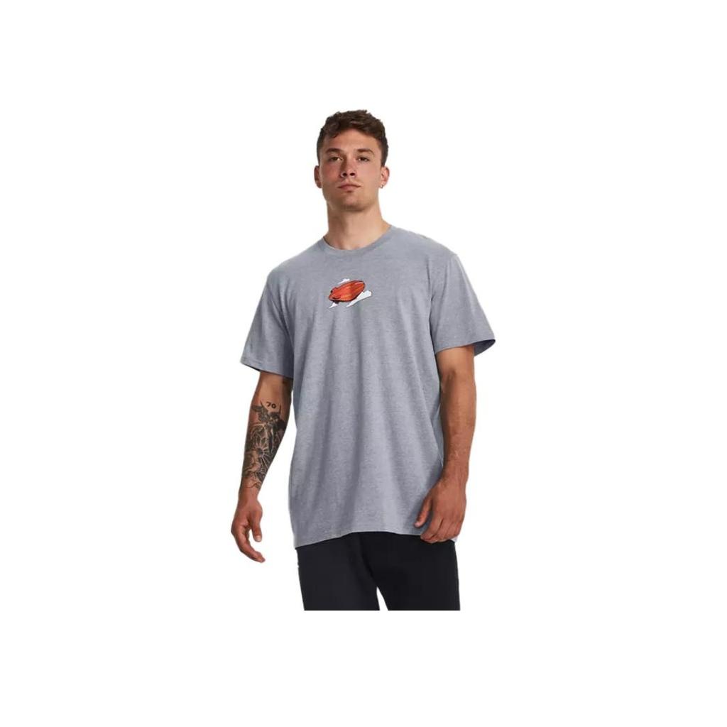 Under Armour Футболка с коротким рукавом и графическим принтом, свободная, мужская, серая, 1379556-035