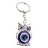 Environmentally Friendly Alloy Blue Eyed Owl Retro Accessory Pendant Keychain