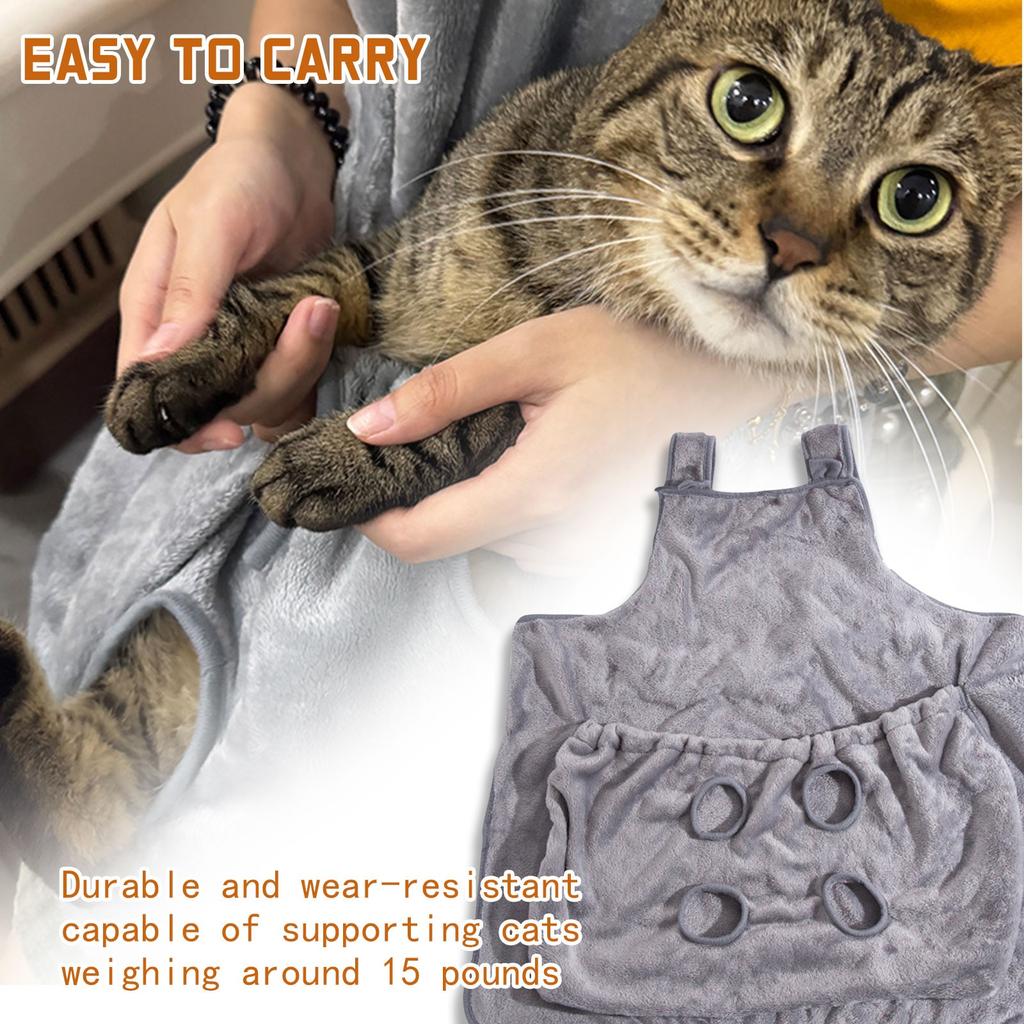 Ремешок для фартука для кошек, спальный мешок для домашних животных, регулируемый нагрудник, большой карман, фартук, удобная текстура, усиливающая привязанность (1 шт)