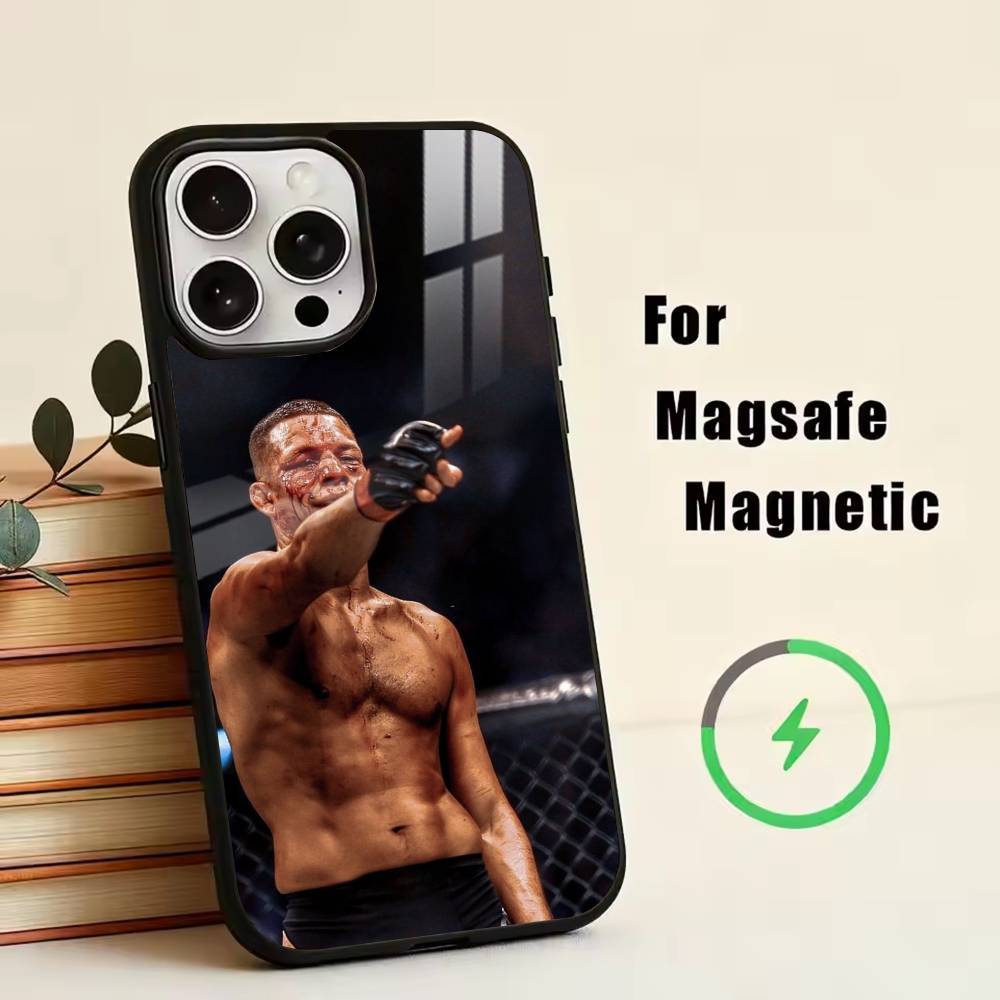 Чехол для телефона Nate Diaz с прозвищем N для iPhone 17, 16, 15, 14, 13, 12, 11 Plus, Pro, магнитный, для беспроводной зарядки Magsafe