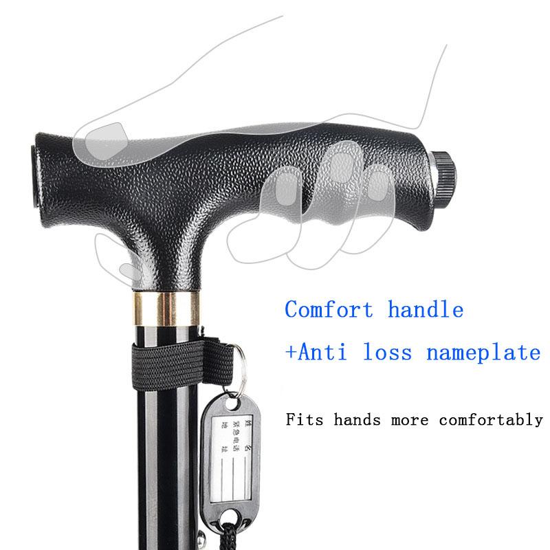 Складные костыли из алюминиевого сплава, телескопические противоскользящие посохи для пожилых людей, многофункциональная трость, фабрика посоха для скалолазания с лампой