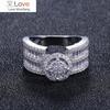 Stylish Style Proposal Rings with Luxury Micro Paved Zirconia Exquisite Wedding Jewelry for Women Wholesale Lots&Bulk