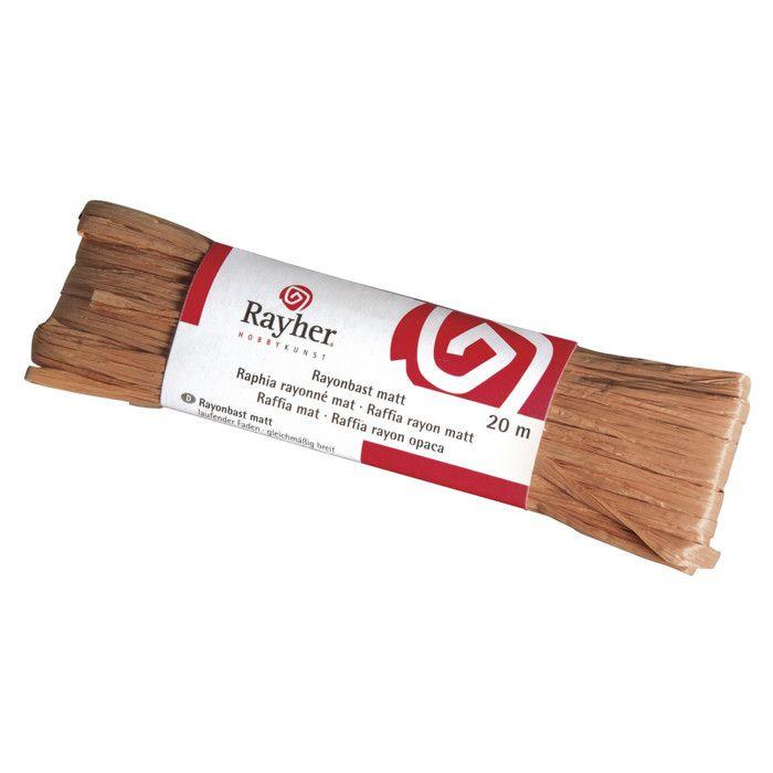 Raphia rayonné, mat, echéveau 20 m, brun moyen