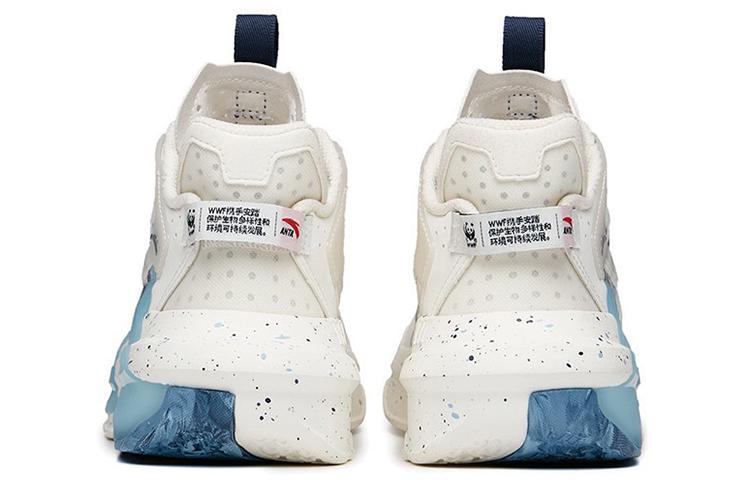 Women's Sneakers Anta Overlord 3.0 Abrasion Resistant Breathable Mid top Skateboard Shoes Women's White Blue