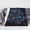 Карта Hollow Knight Silksong Вязаное одеяло Игровая карта Фланелевое покрывало Летнее одеяло для кондиционера Персонализированное теплое покрывало
