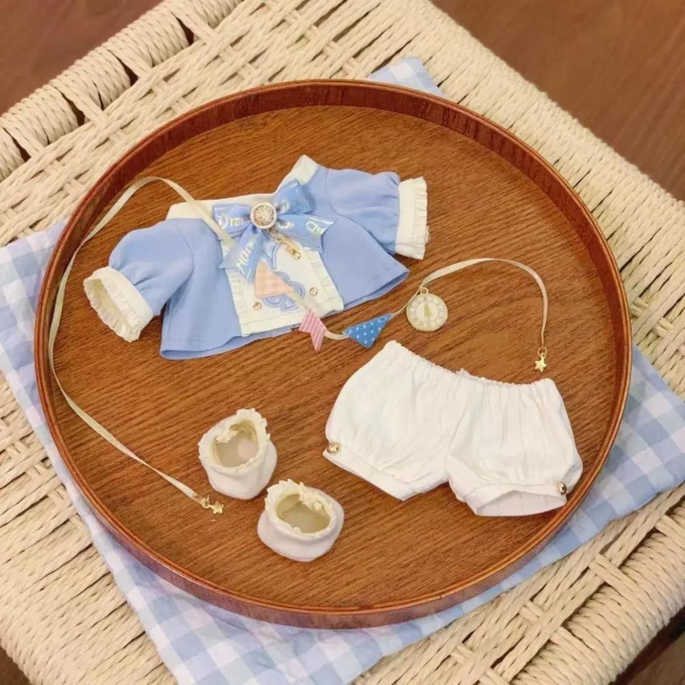 20 см хлопковая кукольная одежда синий школьный наряд с длинноухим кроличьим колпаком милые плюшевые кукольные аксессуары для переодевания