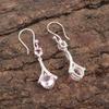 Morganite Gemstone 925 Stamped Silver Jewelry Drop/Dangle Earrings 1.84" For Her CZE-9-7