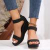 Wedges Platform Sandals Women Summer Buckle Strap Thick Heel Sandalias Woman Non Slip Open Toe Casual Shoes
