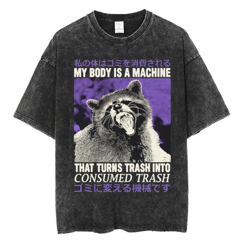 Ужасы бесконечны, но я остаюсь глупым футболка смешная в японском стиле лягушка ретро выстиранная футболка мужские футболки оверсайз топы