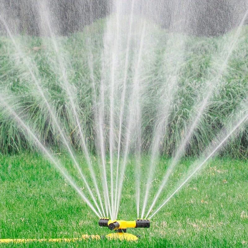 Lawn Automatic Water 360° Rotation Combination Adjustable Rotating Arms Rotary Triple Nozzle Outdoor Watering and Irrigation