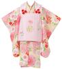 Kimono 3 Years Old Cover Set Girls Kyoto Hanahime Mari 3 Cream Colored Kimono Pink Cover Coat Embroidered Sakura Mari Full Set Shichi-Go-San