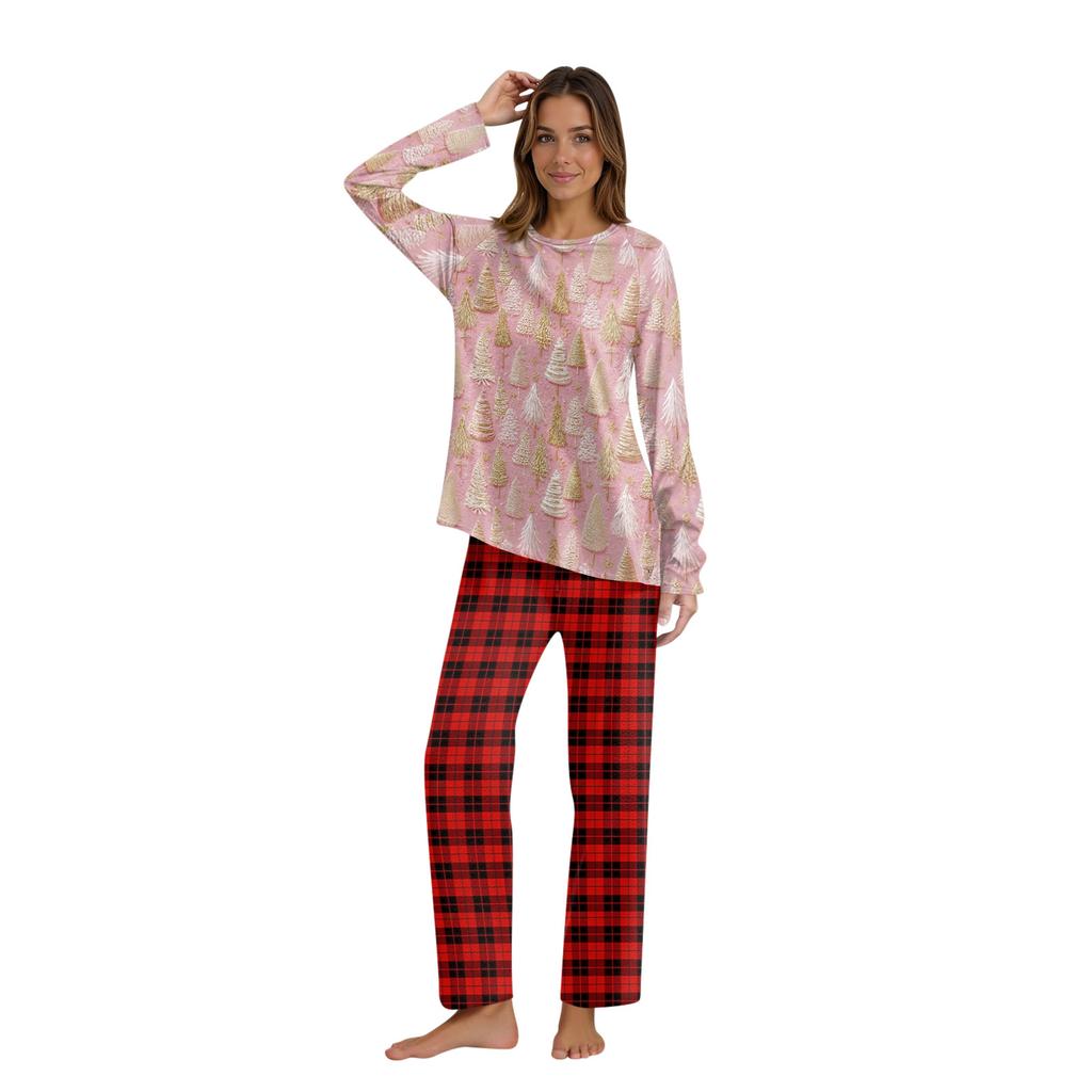 Комплект из топа и брюк с рождественскими принтами для всей семьи Одинаковые комплекты для всей семьи