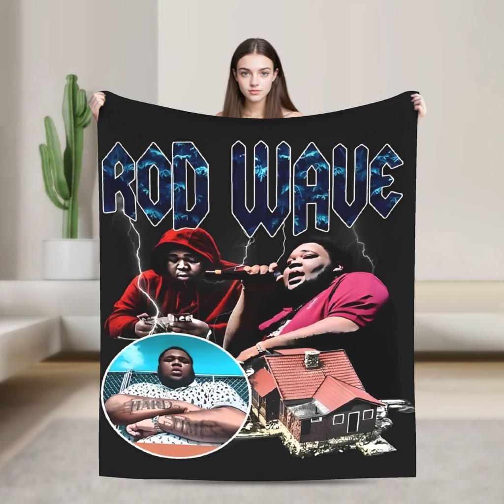 Rapper rod wave Blanket Decorative Flannel Bedding Throws For Couch Bed Super Warm Custom Quality Bedspread Gift