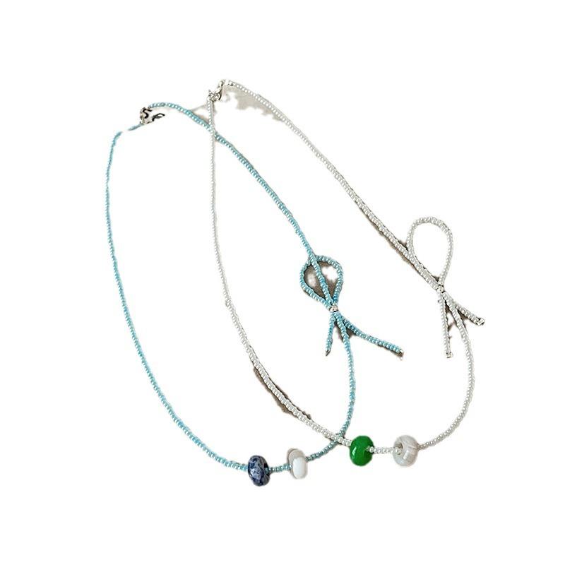 Дизайнерское ожерелье с пончиком и бусинами из миллета, женская свежая мода, темперамент, элегантная универсальная цепочка на шею, цепочка на ключицу