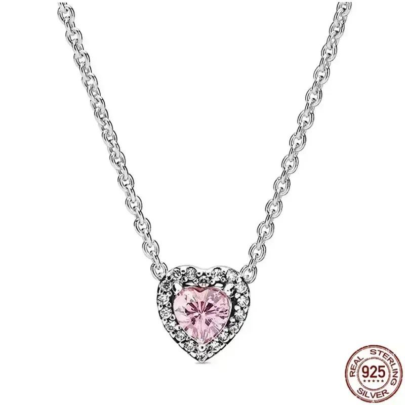 Женское высококачественное модное ожерелье в форме сердца из стерлингового серебра 925 пробы, подходящее для дизайна, оригинального кулона, подарка своими руками