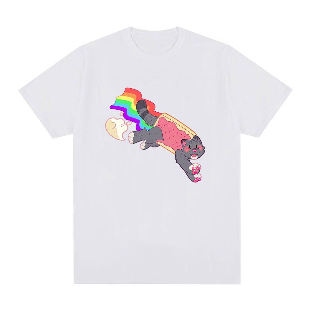 Cute Kawaii Nyan Rainbow Cat Funny Meme Tshirt Unisex Women Clothing Fashion Casual Cotton Tshirts Harajuku Short Sleeves T Shirt