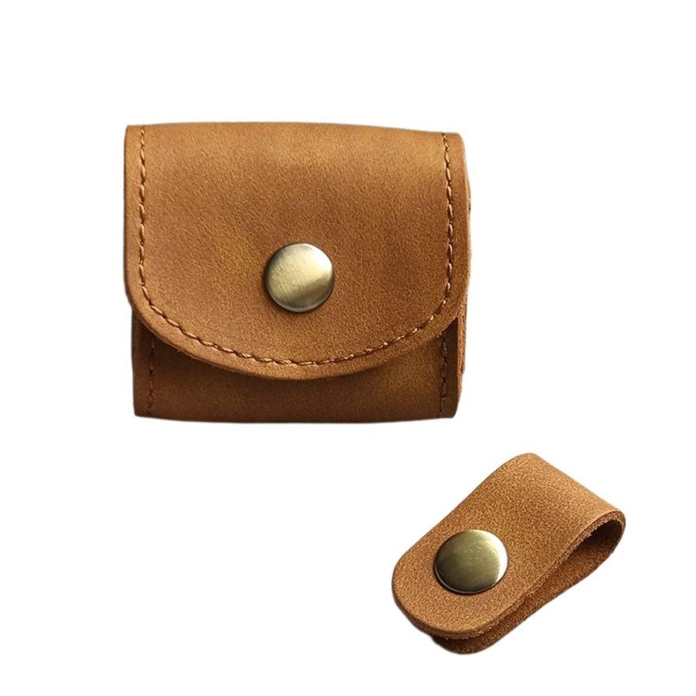 Mini Leather Data Cable Storage Box Waterproof Leather Wallet Portable Mini Coin Purse  Female