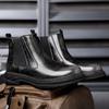 Уличные ботинки челси, модная мужская повседневная обувь без застежек, удобные мужские ботильоны из искусственной кожи, обувь для отдыха и прогулок