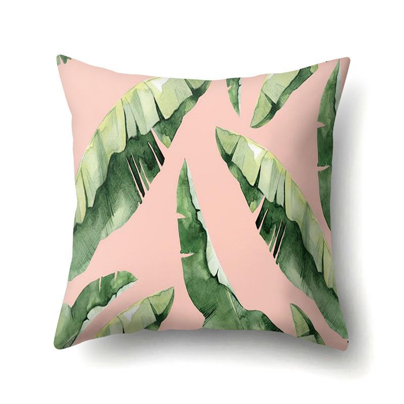 Полиэстеровая наволочка Скандинавский растительный стиль Принт с цветами Бархатная наволочка из персиковой кожи