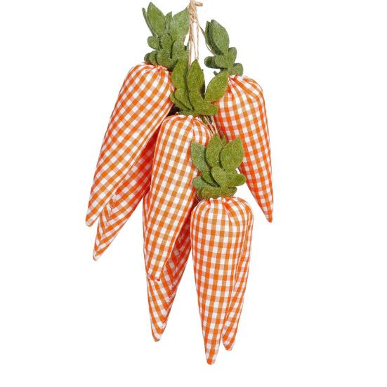 4 шт. пасхальные украшения из моркови искусственные мини-клетчатые ткани морковь пасхальное дерево подвесное