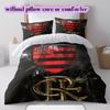 Flamengo football soccer Pattern Bedding,Quilt Set Quilt Cover Pillowcase Home Birthday Gift (1*duvet cover+2*pillowcase,without core)